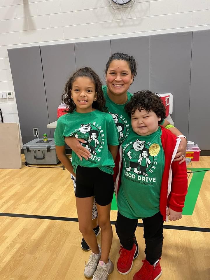Ollie with family at his blood drive