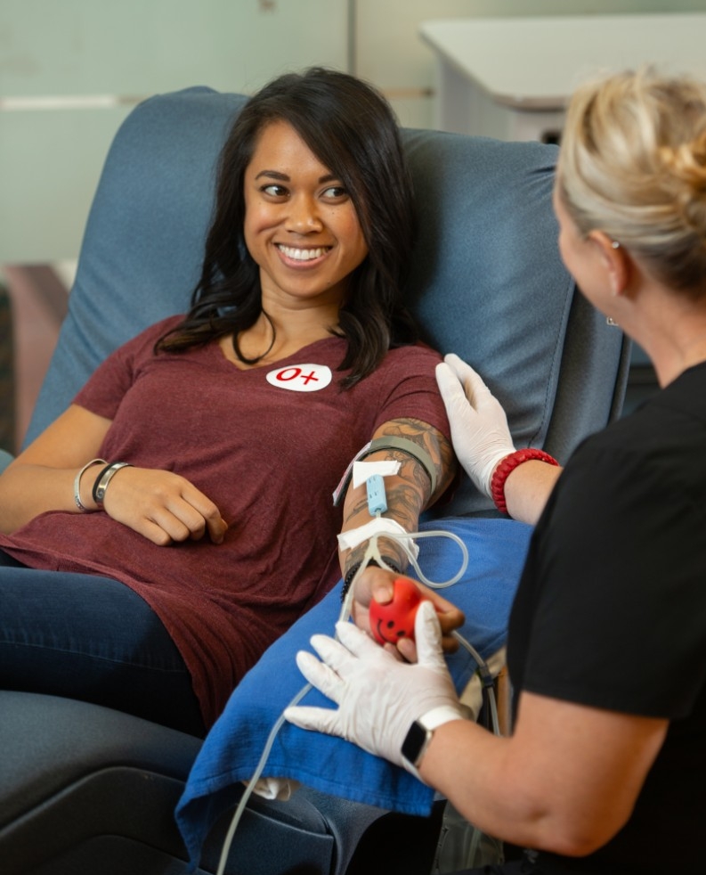 Staged scenes at the Hoxworth Blood Center